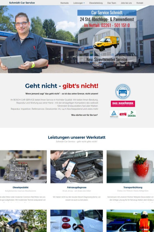 Webdesign: Schmidt Car Service in Gummersbach
