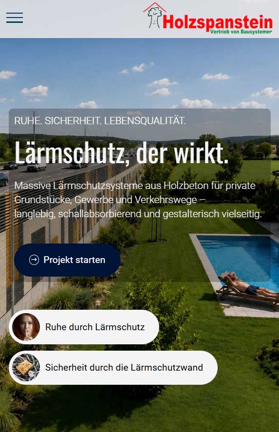 Bild: Lärmschutzwand bauen, aus  Holzspanstein
