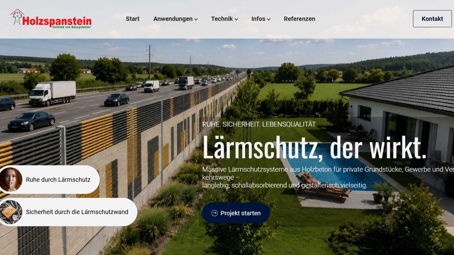 Bild: Lärmschutzwand bauen, aus  Holzspanstein