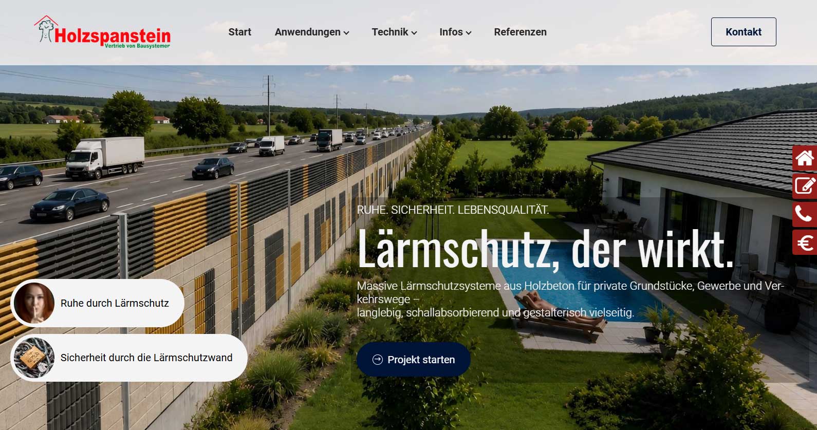 Bild: Lärmschutzwand bauen, aus  Holzspanstein