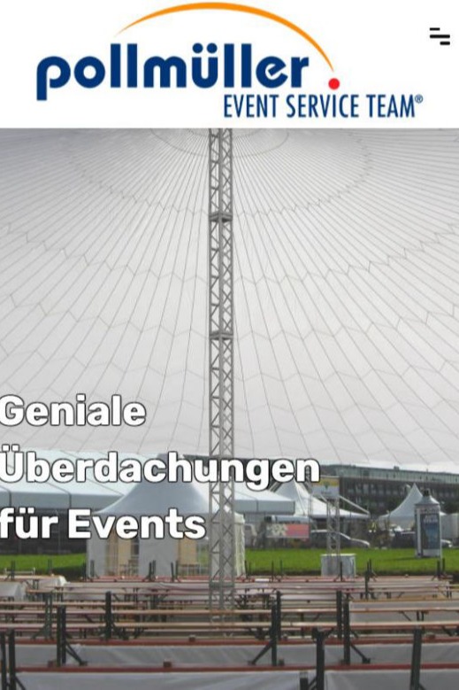 Webdesign - Überdachungen für Events