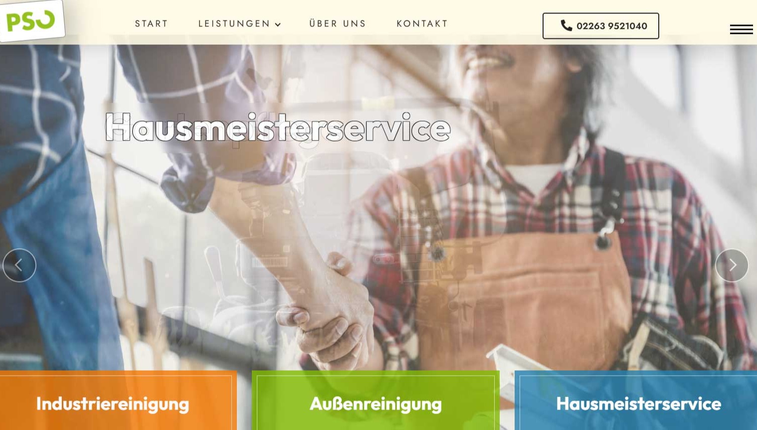 Webdesign: Hausmeisterservice und Industriereinigung