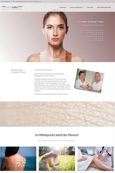 Webdesign: Hautarzt Gummersbach