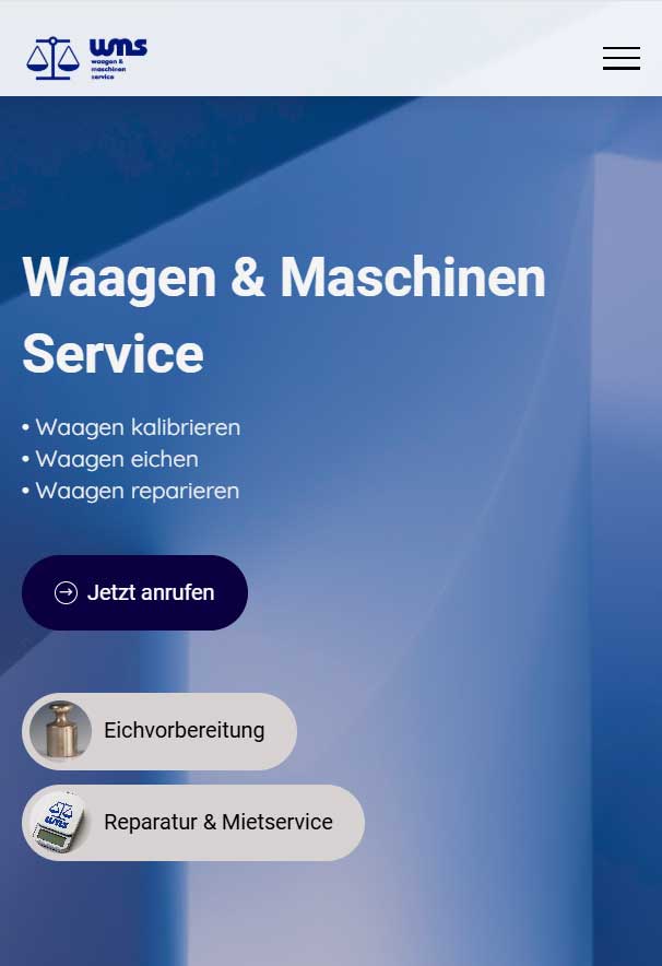 Webdesign: Waagen Service und Eichung